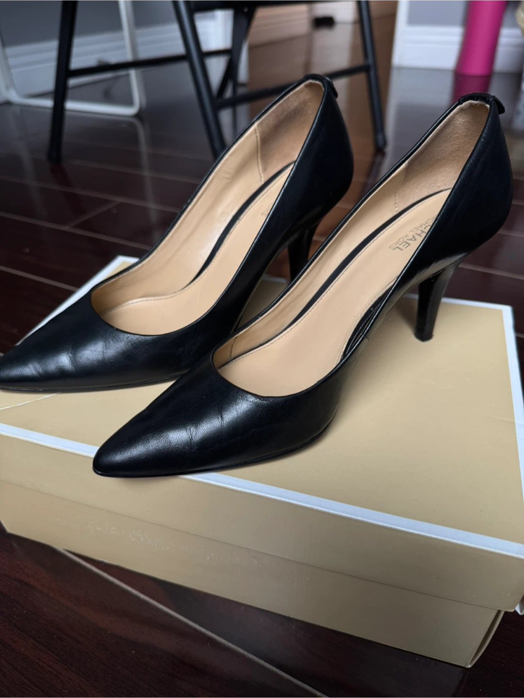 Michael Kors Black Leather Heels - Size 6.5 - photo 2