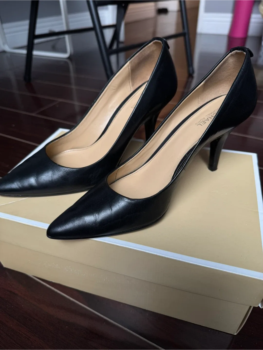 Michael Kors Black Leather Heels - Size 6.5 image indicator(2)