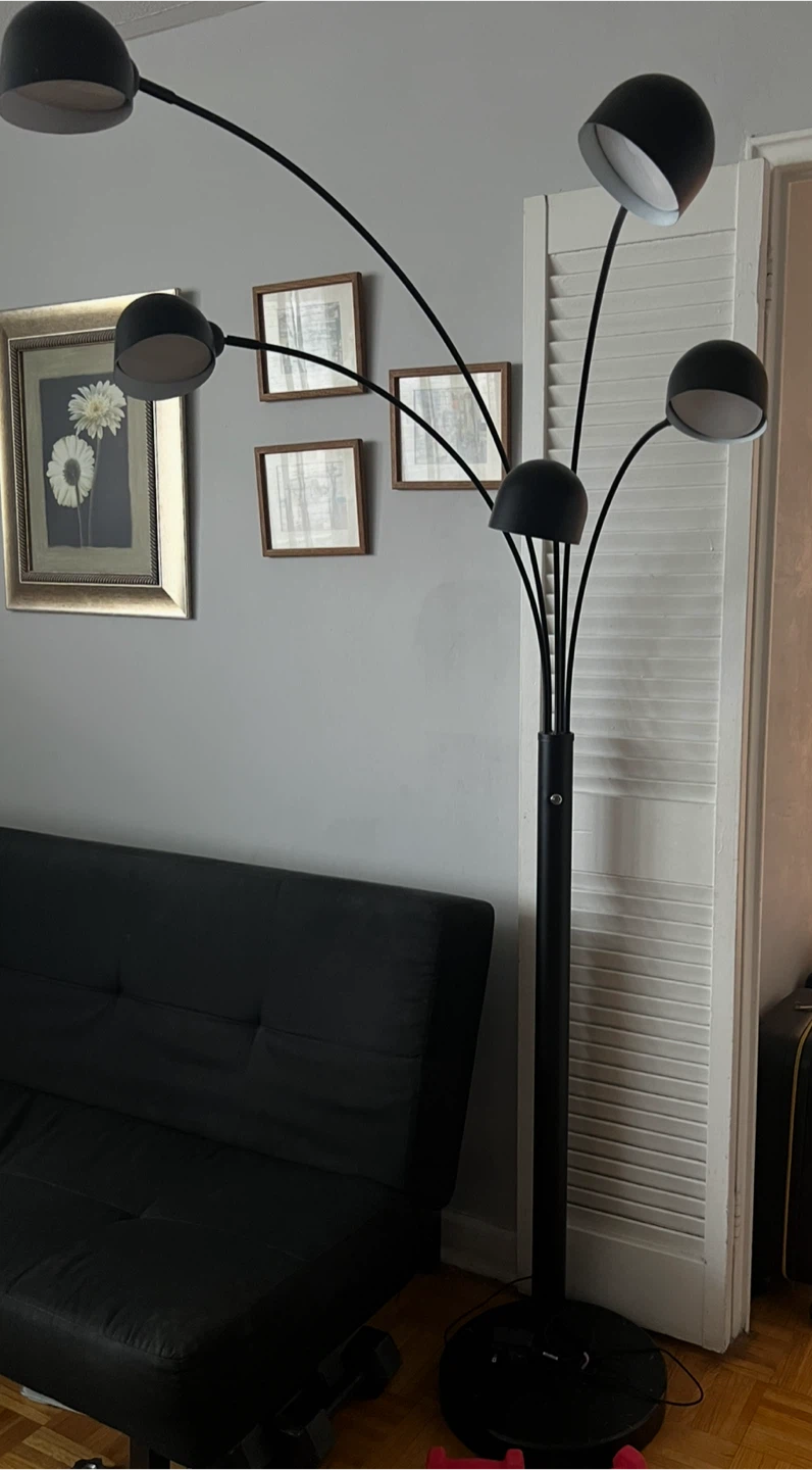 Black Arc Floor Lamp - 5 Light