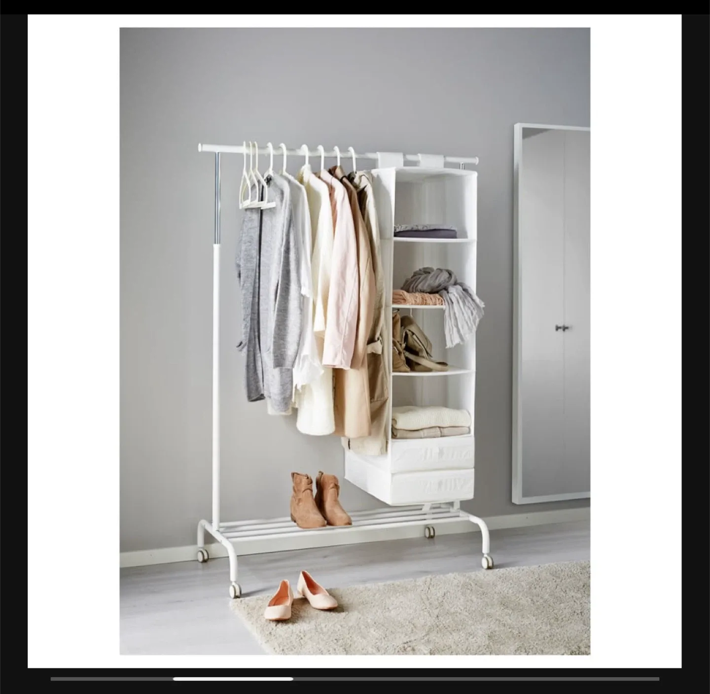 IKEA White RIGGA Clothes Rack
