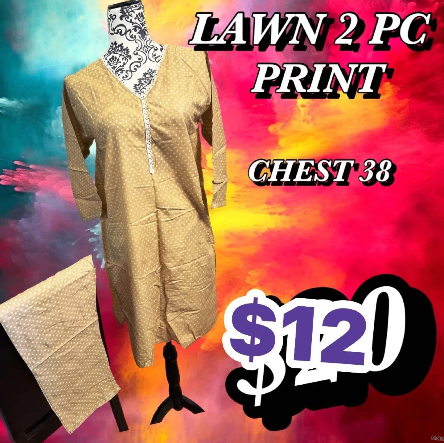 T&H Collection Malai Lawn Suit - Chest 21, Length 38 image indicator(9)