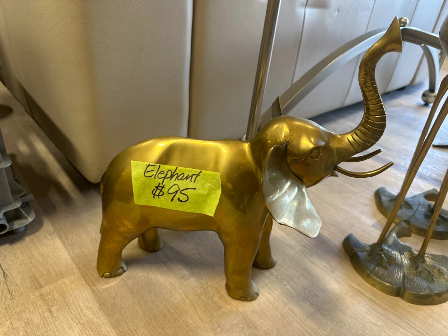 Brass Elephant Figurine Vintage
