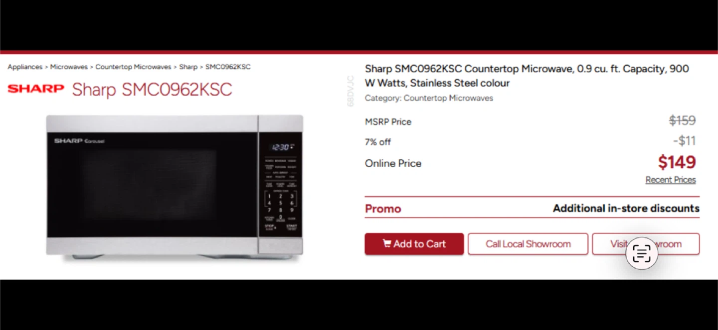 Used Sharp SMC0962KSC Countertop Microwave - photo 4