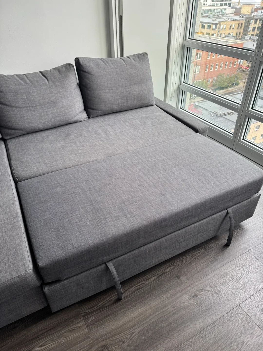 IKEA FRIHETEN Corner Sofa Bed - Skiftebo Dark Gray image indicator(9)
