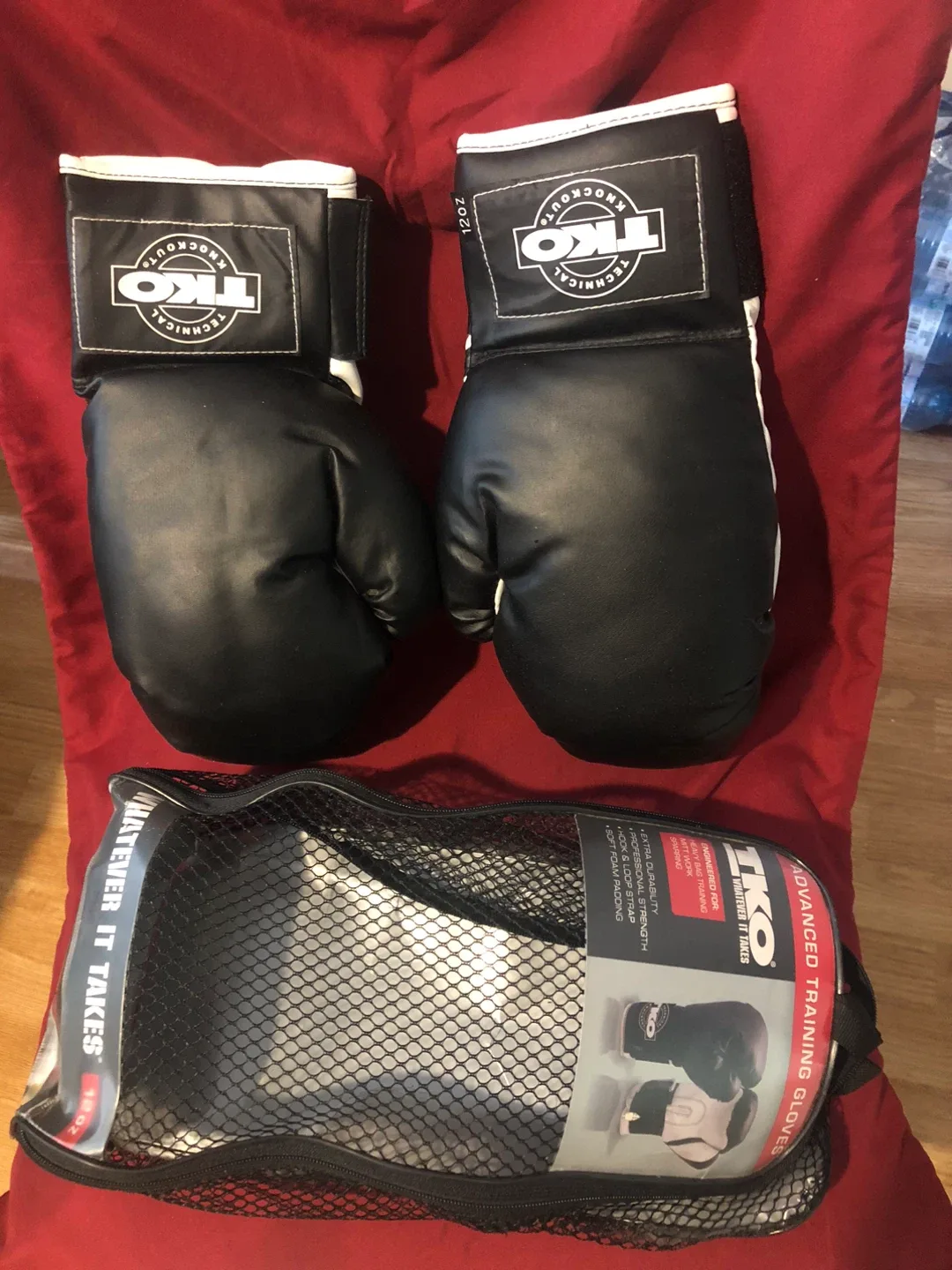 TKO 12oz Advanced Training Gloves - Black thumbnail