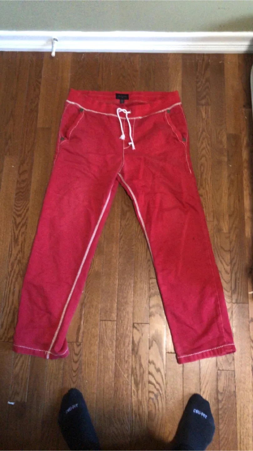 True Religion Red Cropped Sweatpants thumbnail