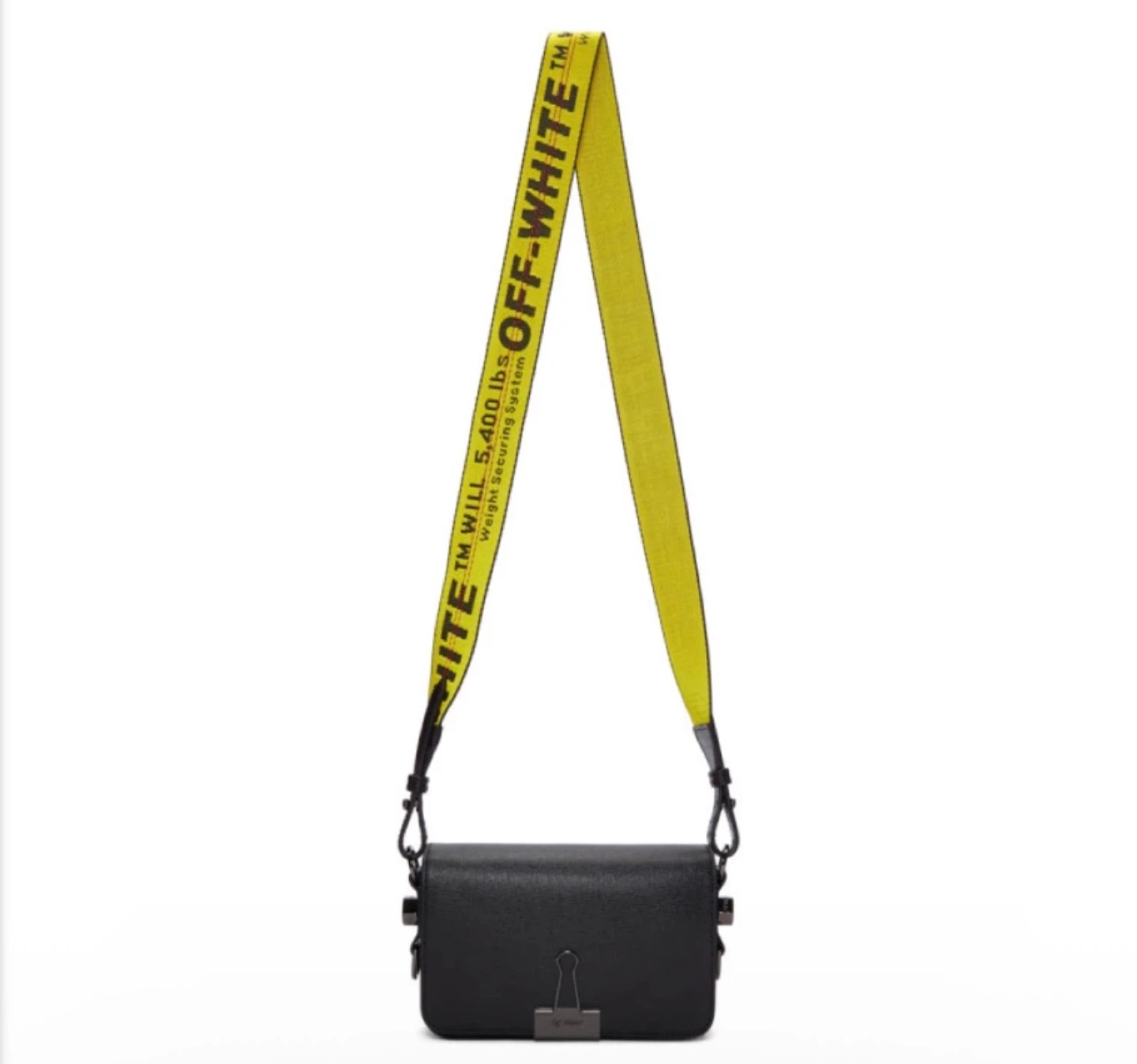 OFF-WHITE Black Binder Clip Bag