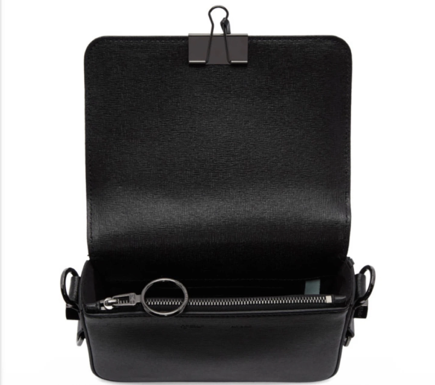 OFF-WHITE Black Binder Clip Bag - photo 3