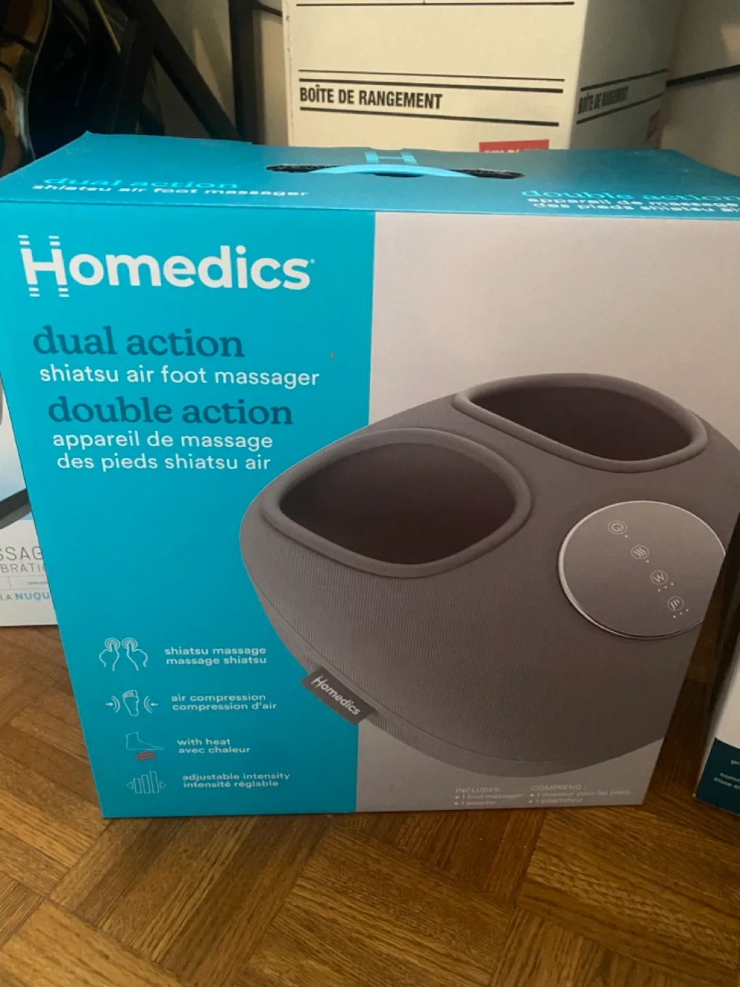 BNIB Homedics Dual Action Shiatsu Air Foot Massager image indicator(3)