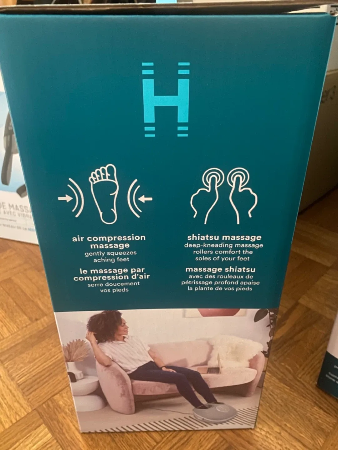 BNIB Homedics Dual Action Shiatsu Air Foot Massager image indicator(2)