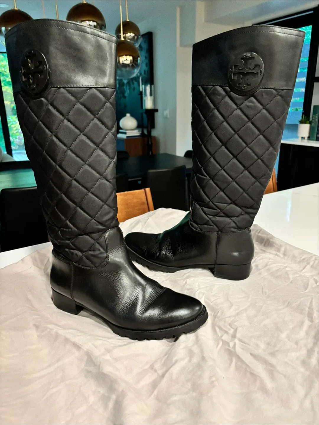 Tory Burch Black Leather Riding Boots image indicator(2)