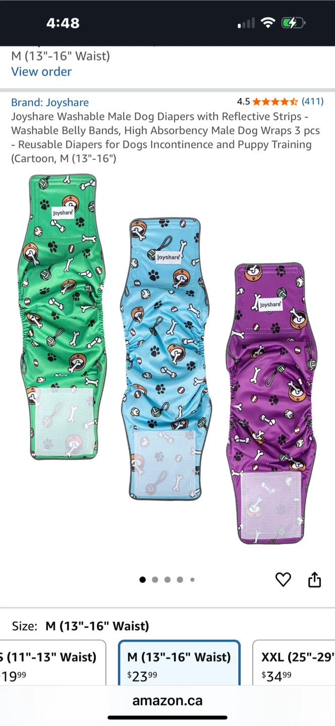 Reusuable dog diapers-belly bands for males