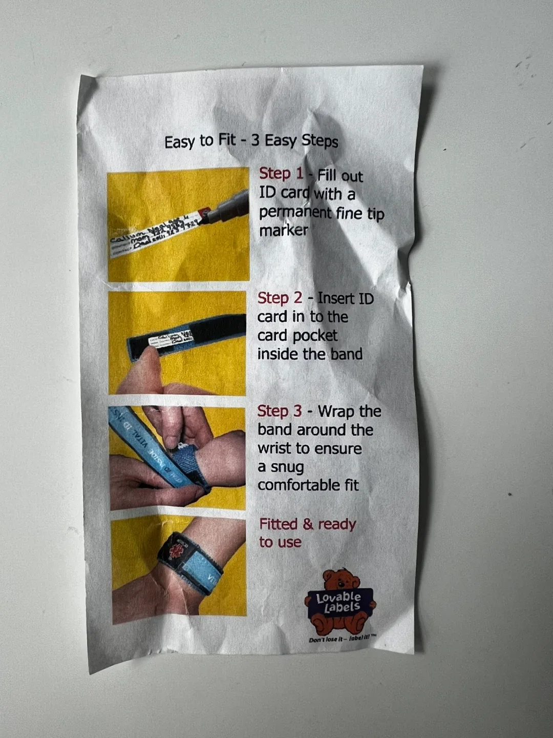 New Vital I.D. Wristband Child Safety Bracelet image indicator(3)