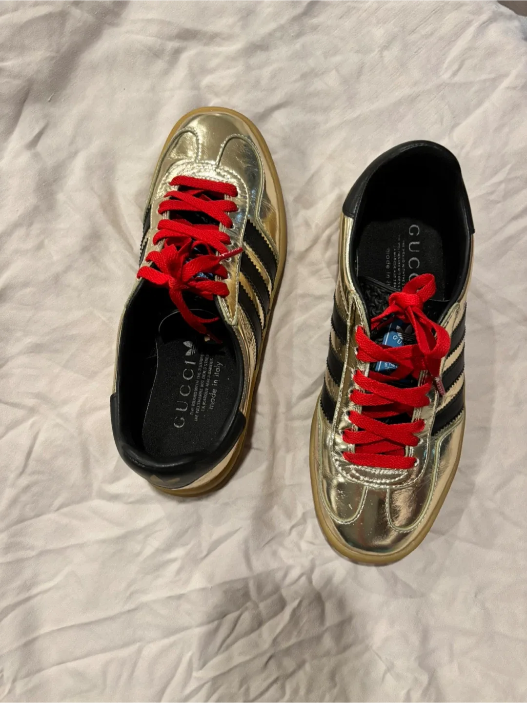 Adidas x Gucci Gold Metallic Sneakers