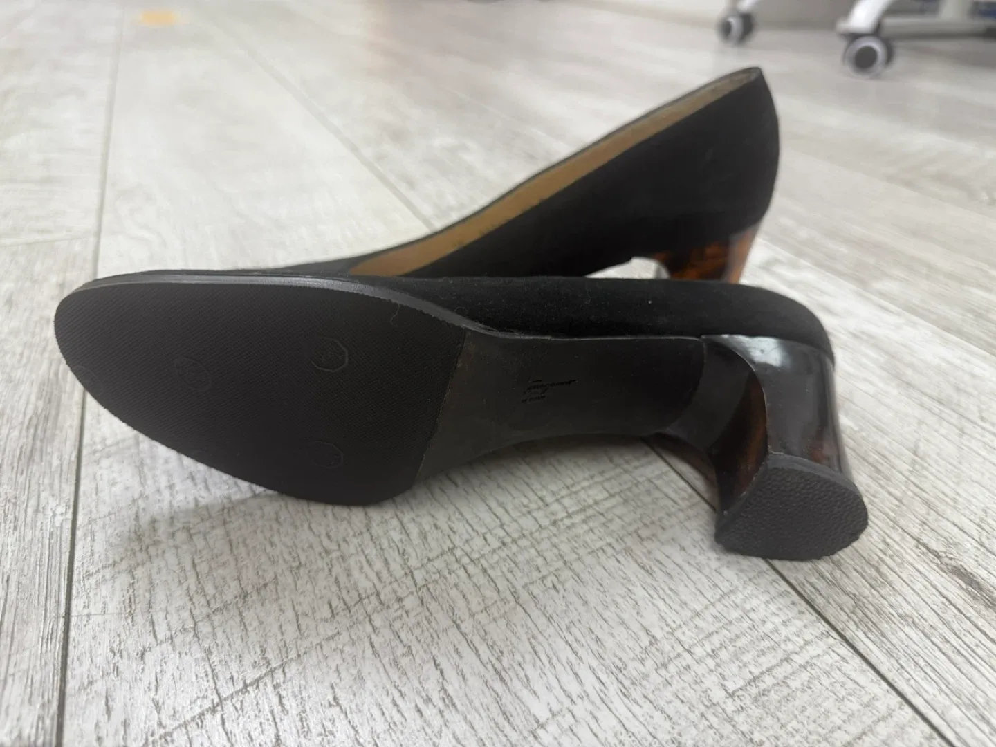 Salvatore Ferragamo Black Suede Heels image indicator(3)