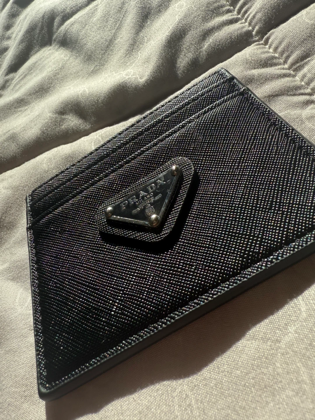 Prada Saffiano Leather Card Holder - Black - photo 2