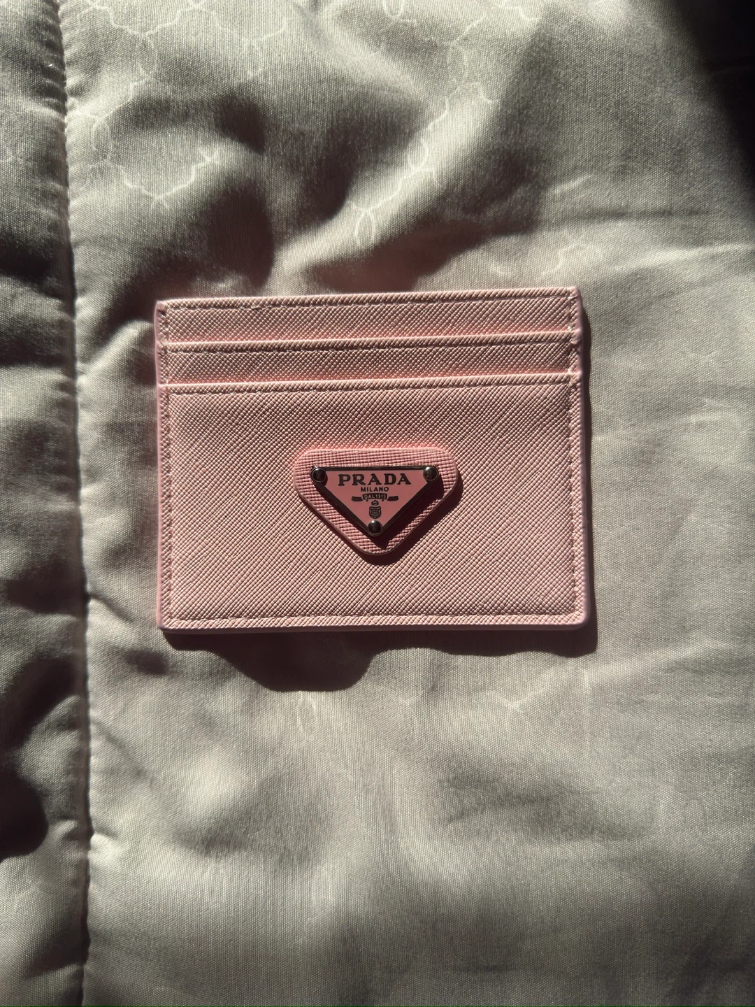 Prada Pink Saffiano Leather Card Holder