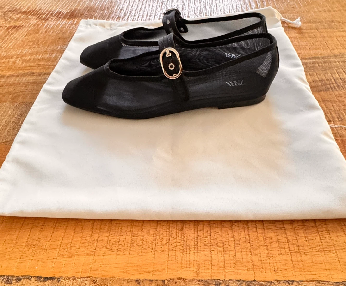 Zara Women's Black Flat Mesh Mary Janes - Size 36 - photo 3