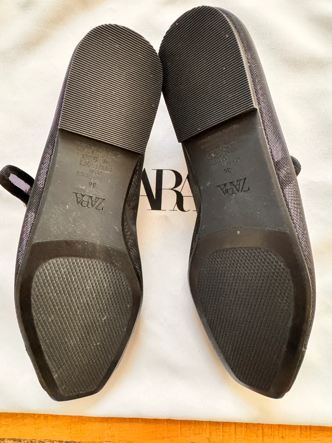 Zara Women's Black Flat Mesh Mary Janes - Size 36 - photo 5