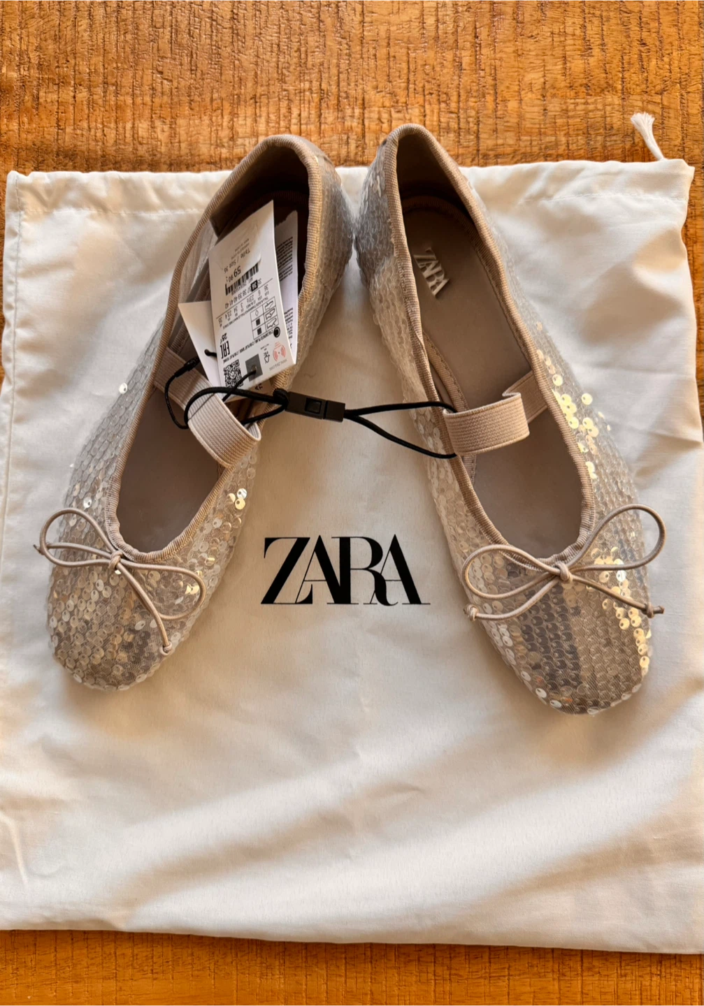 Zara Sequin Ballet Flats - Size 36