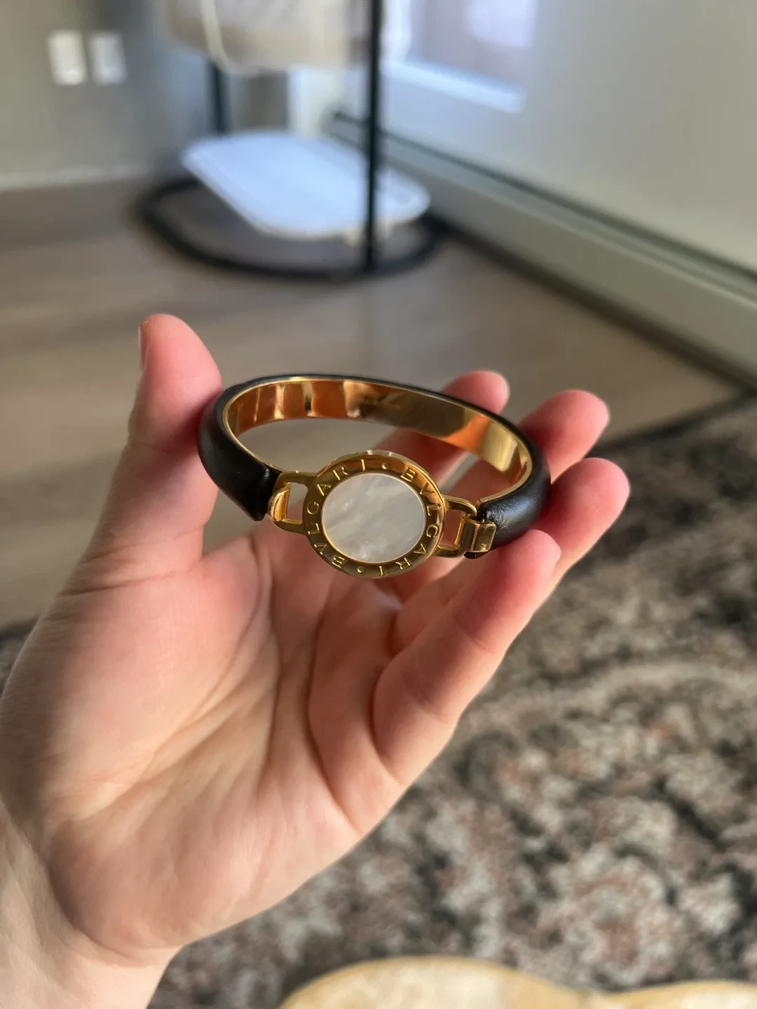 BVLGARI BVLGARI Mother of Pearl Leather Bracelet
