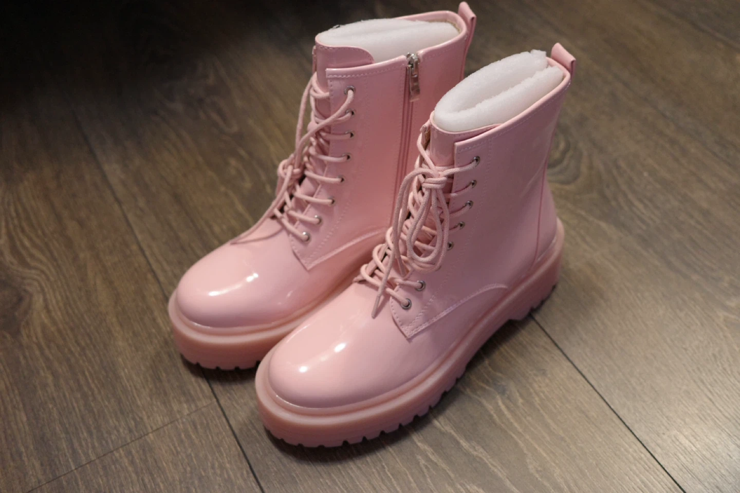 Dollskill Pink Patent Platform Boots size 7.5