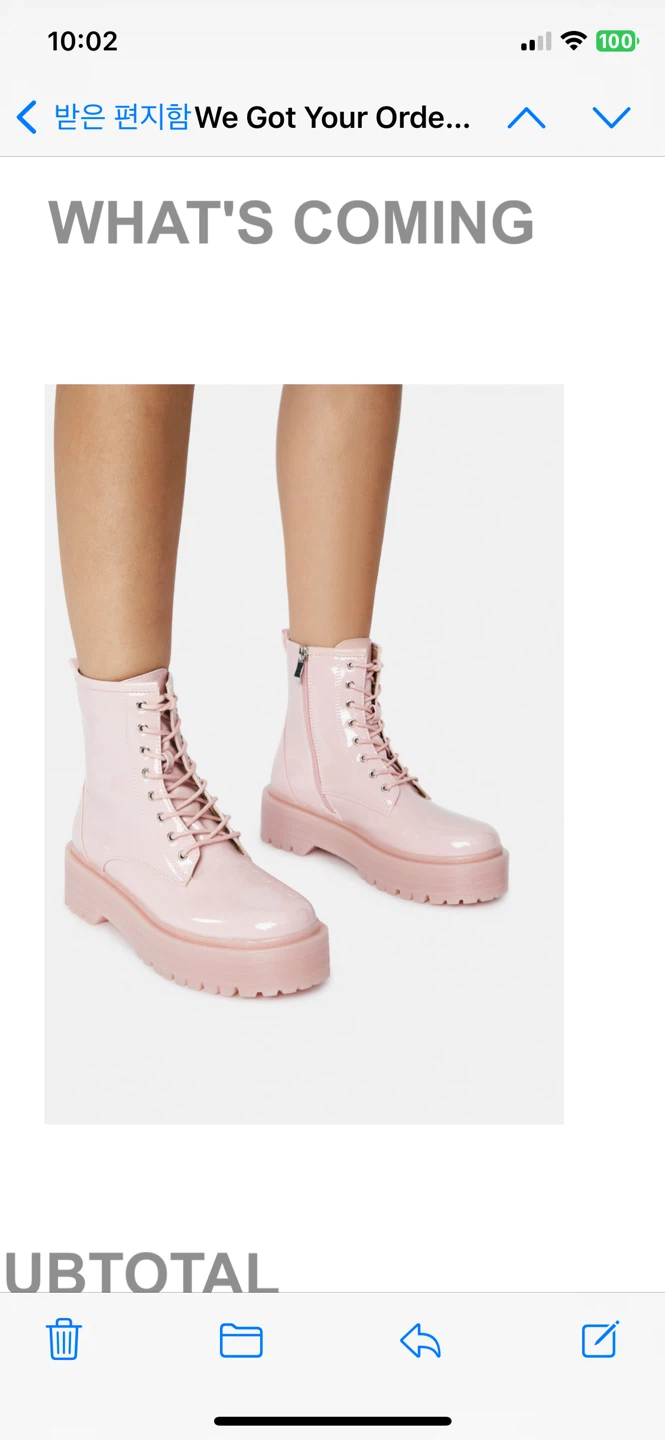 Dollskill Pink Patent Platform Boots size 7.5 - photo 4