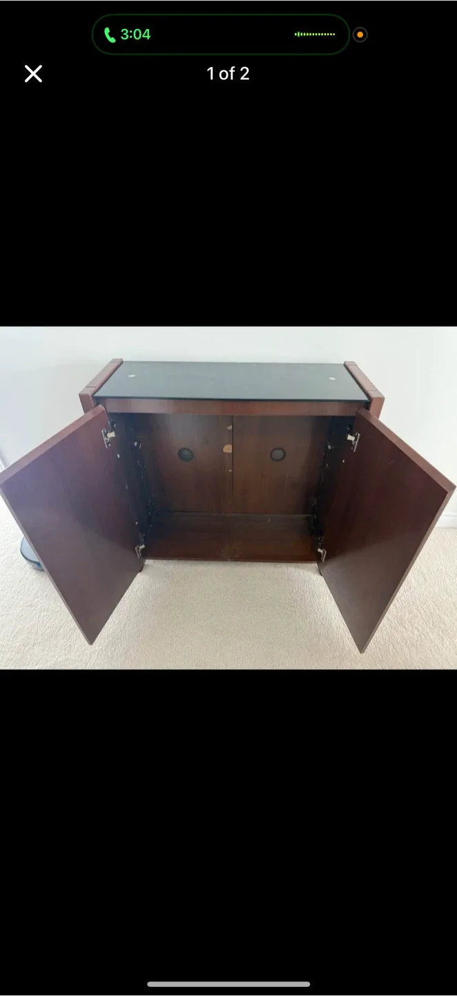 Dark Brown Cabinet with Glass Top image indicator(2)