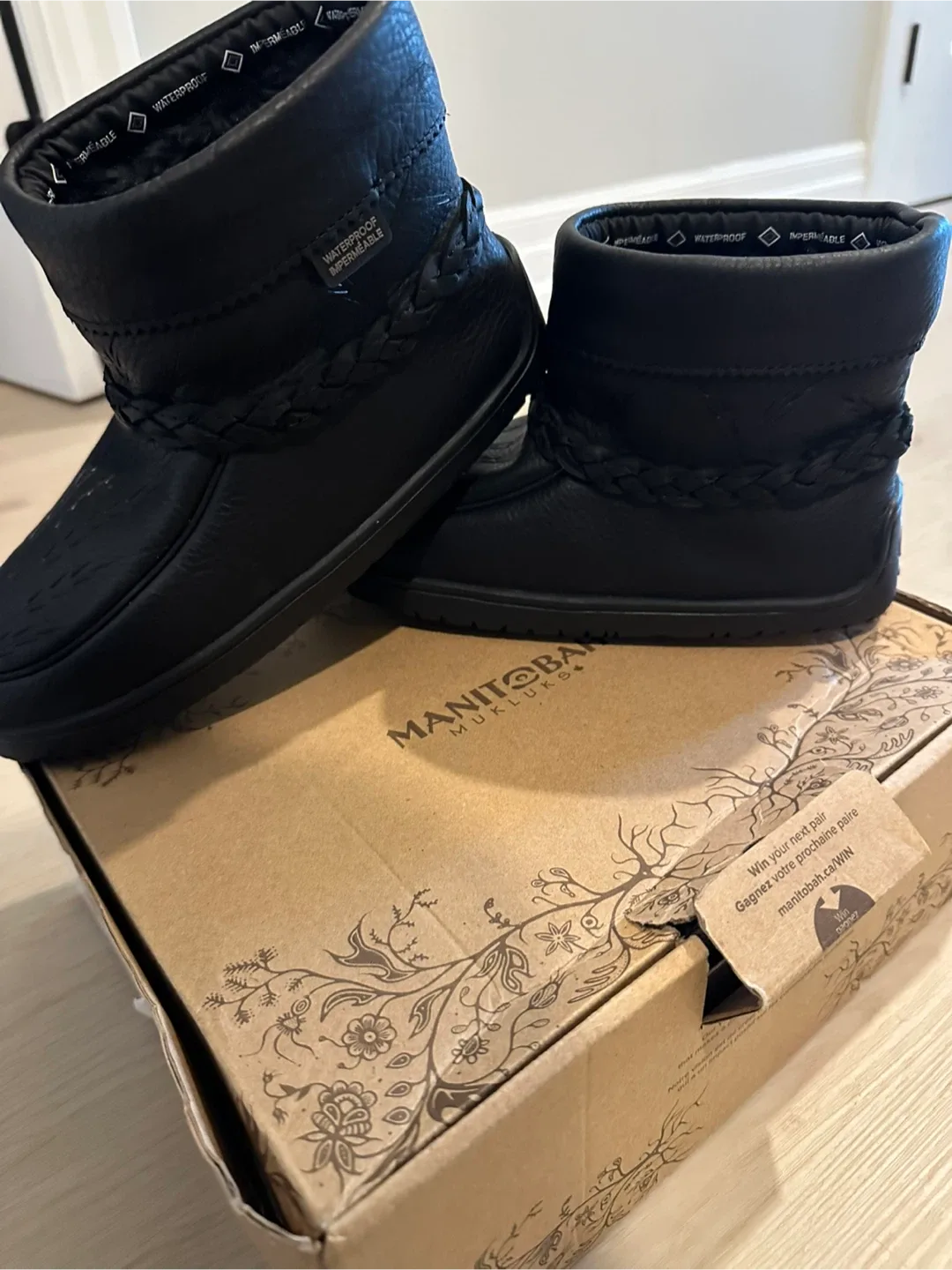 $60-Manitobah Mukluks leather  Waterproof Boots - Black image indicator(3)
