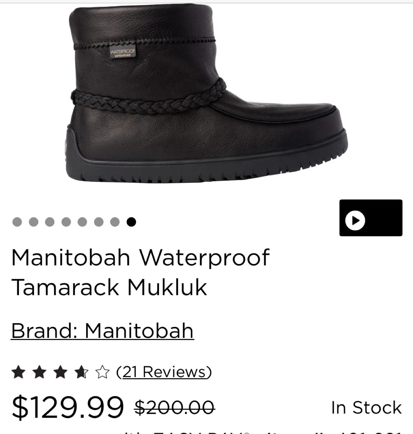$60-Manitobah Mukluks leather  Waterproof Boots - Black image indicator(7)
