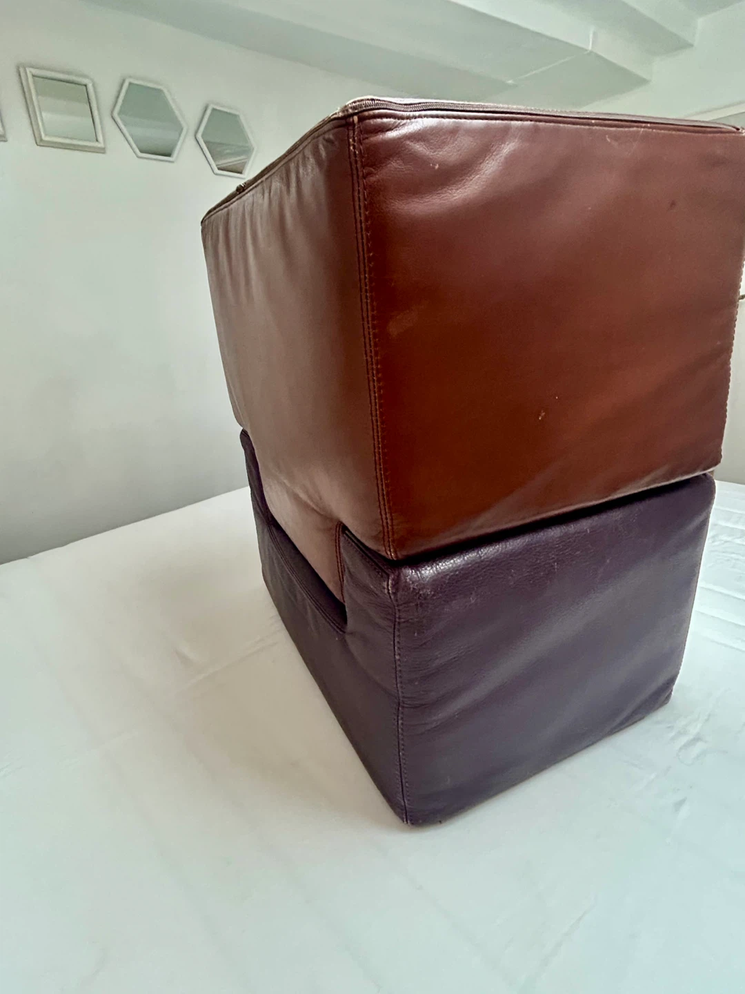 Children’s Leather Accent Chairs - Brown & Purple - photo 3