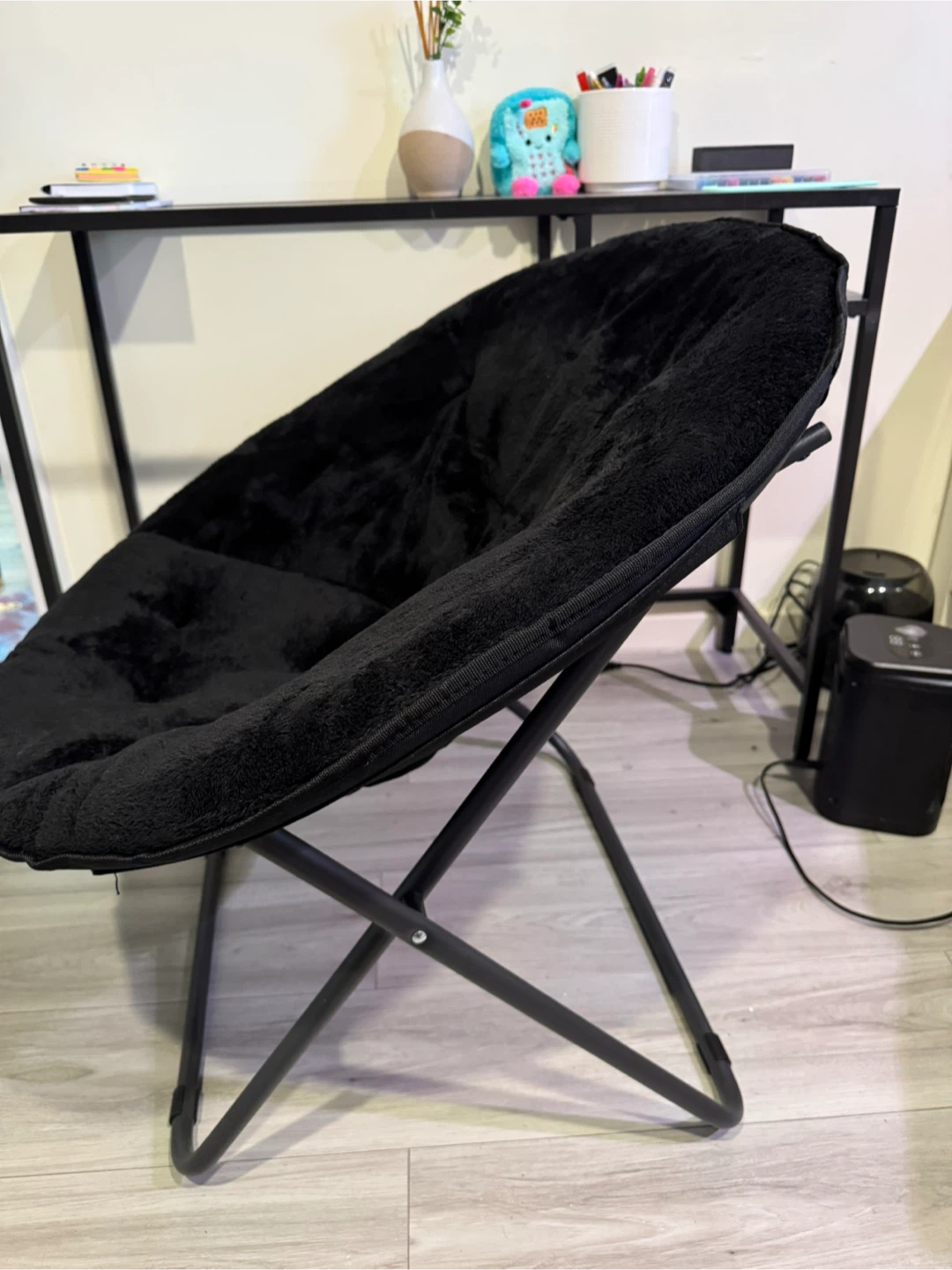 Brand new Black Faux Fur Moon Chair (kids/ adults) - photo 4