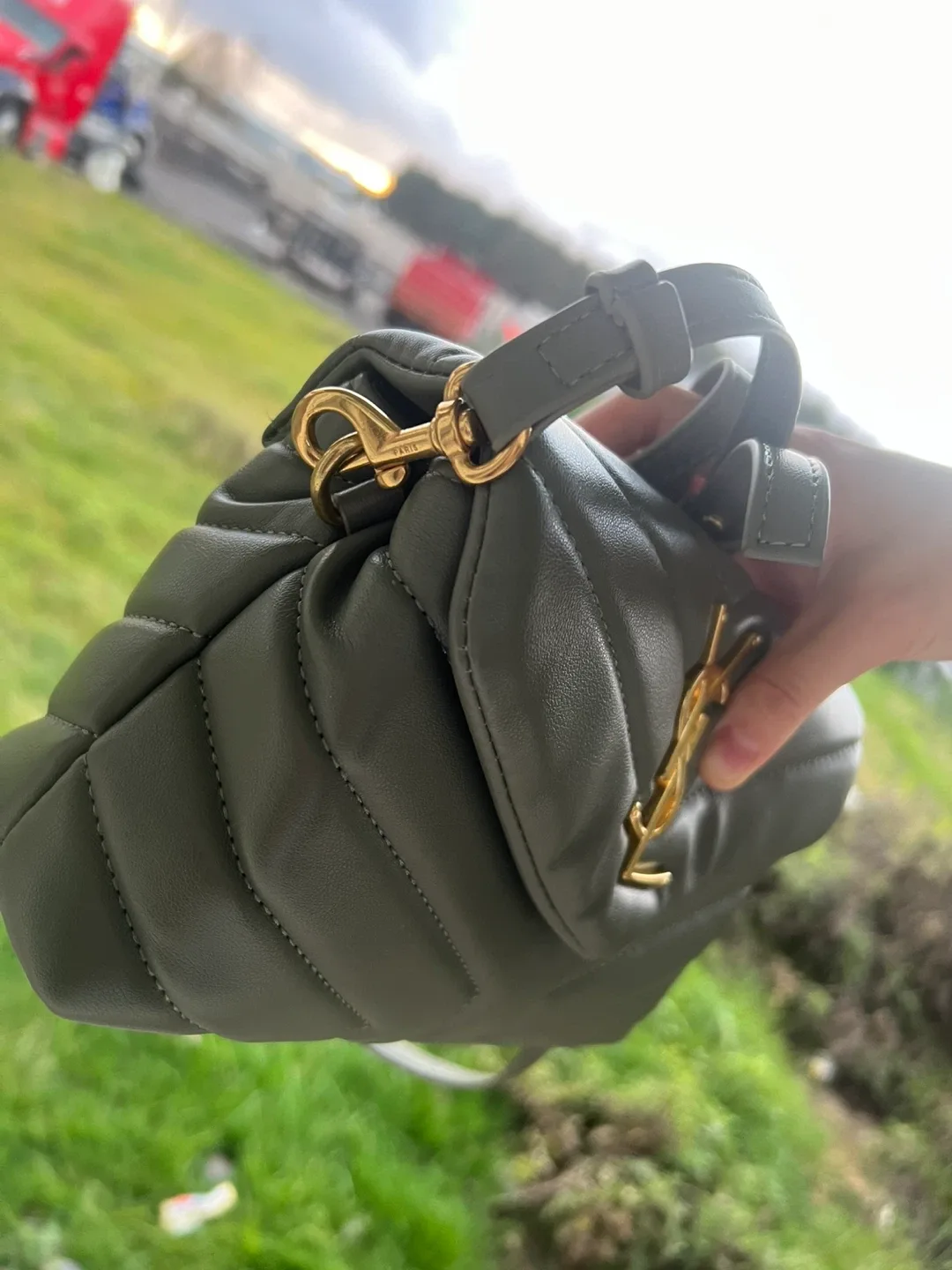 Saint Laurent Toy Loulou Olive Green Bag image indicator(2)