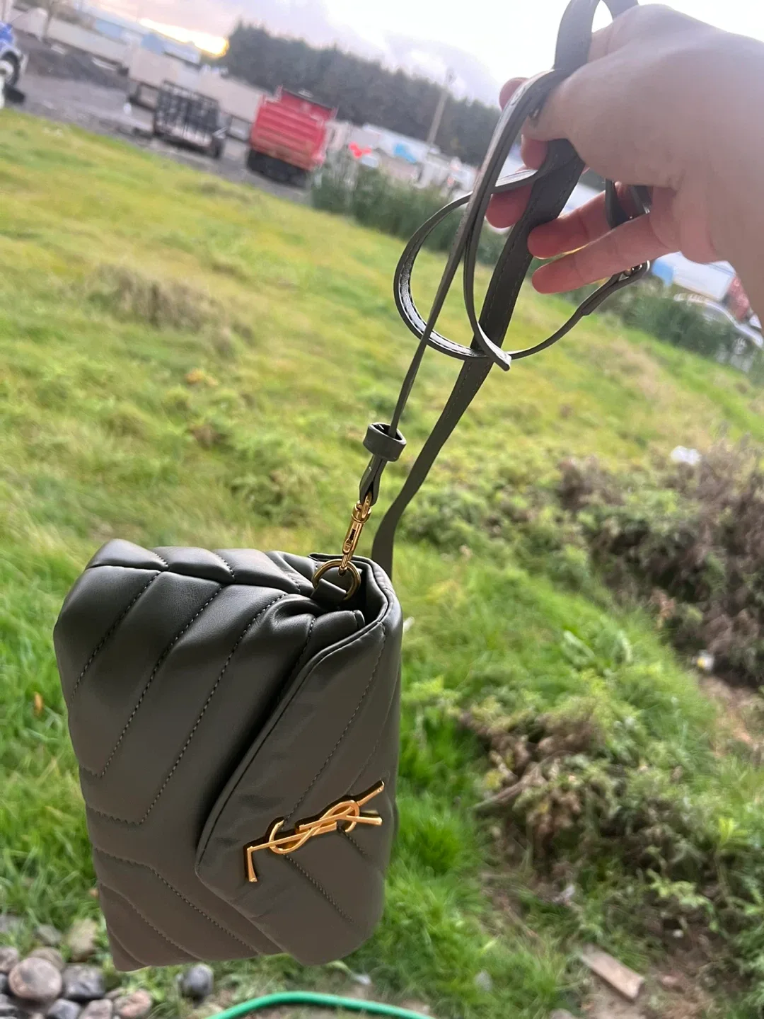 Saint Laurent Toy Loulou Olive Green Bag image indicator(3)