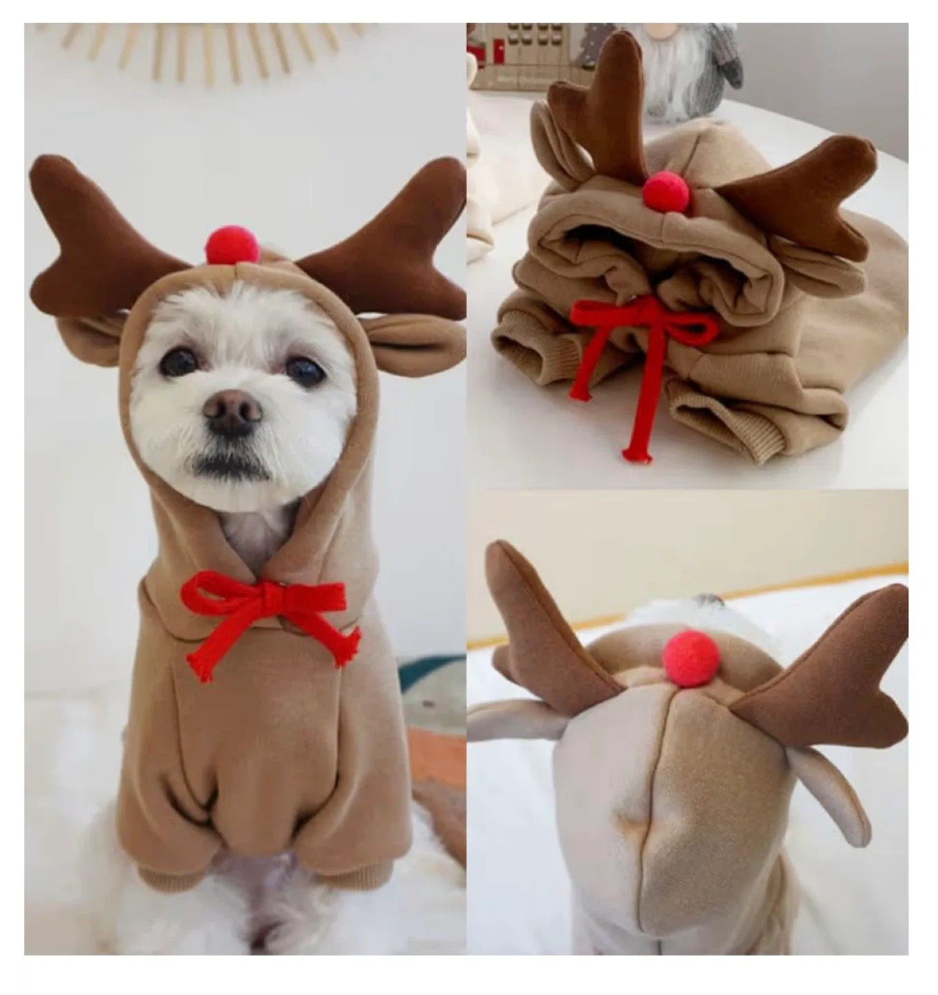 Reindeer Pet Hoodie - Adorable and Cozy! image indicator(6)