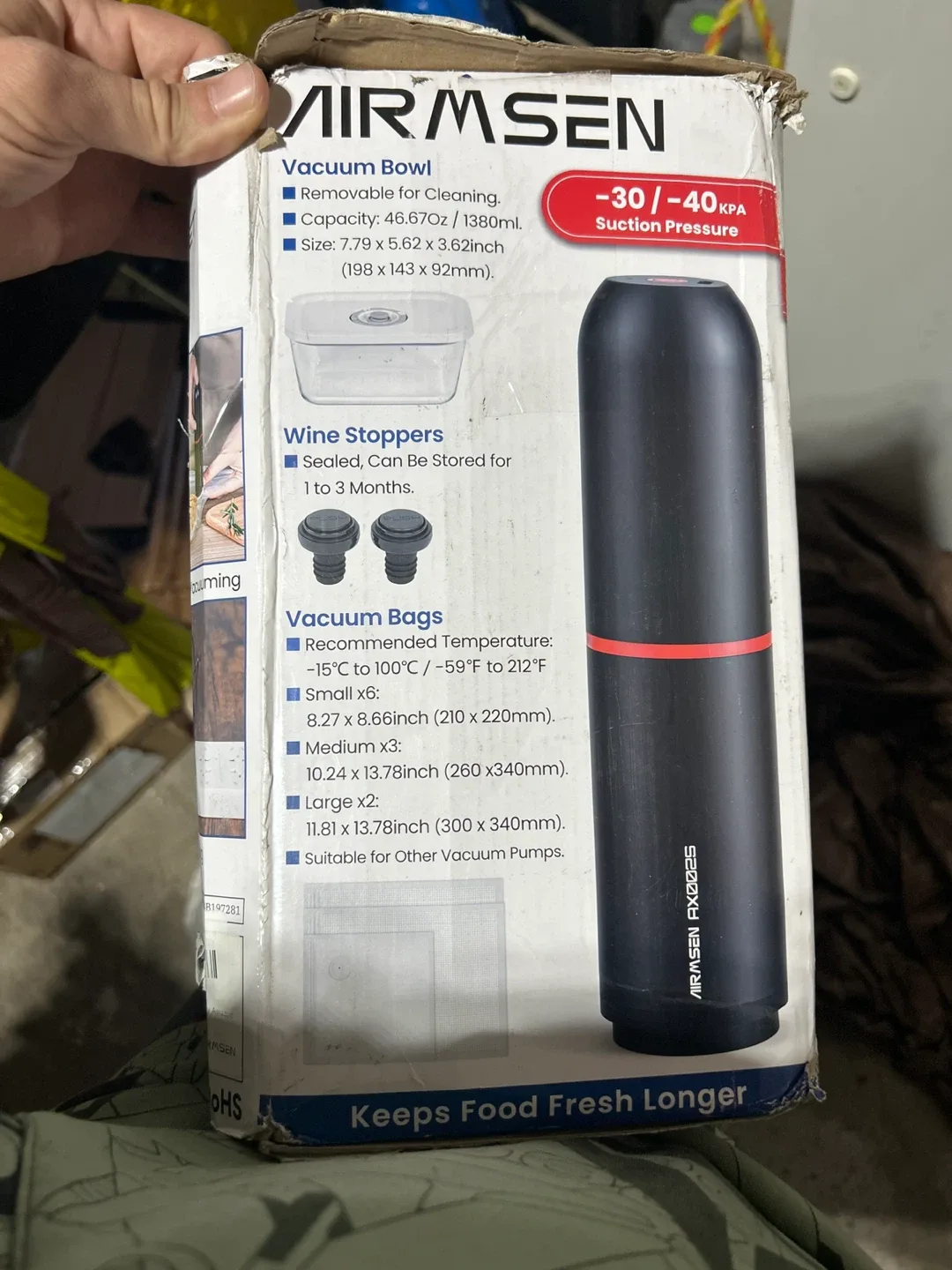 AIRMSEN AX0025 Vacuum Sealer thumbnail