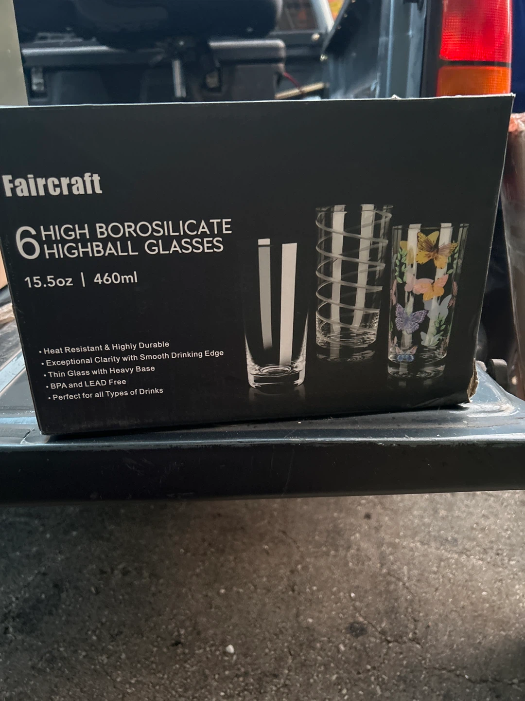Faircraft 6 Highball Glasses - 460ml New