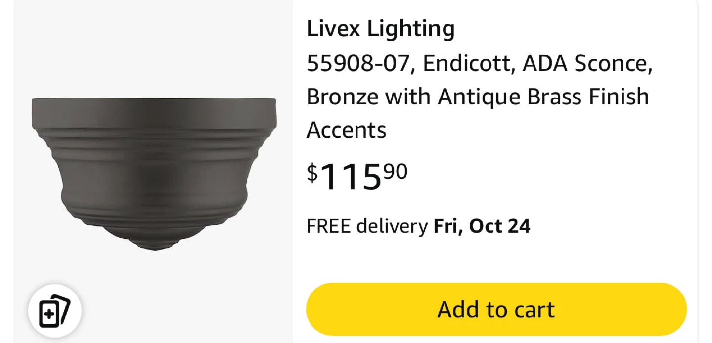 Livex Lighting Endicott ADA Sconce -Black color - photo 2