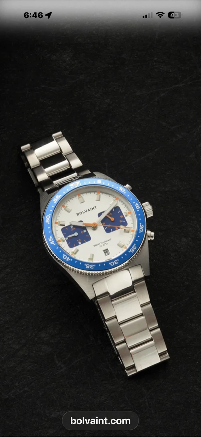 Bolvaint Balmat Argent in Blue Watch
