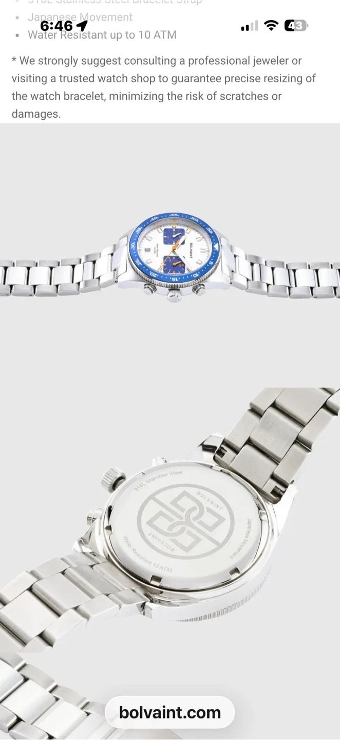 Bolvaint Balmat Argent in Blue Watch image indicator(2)