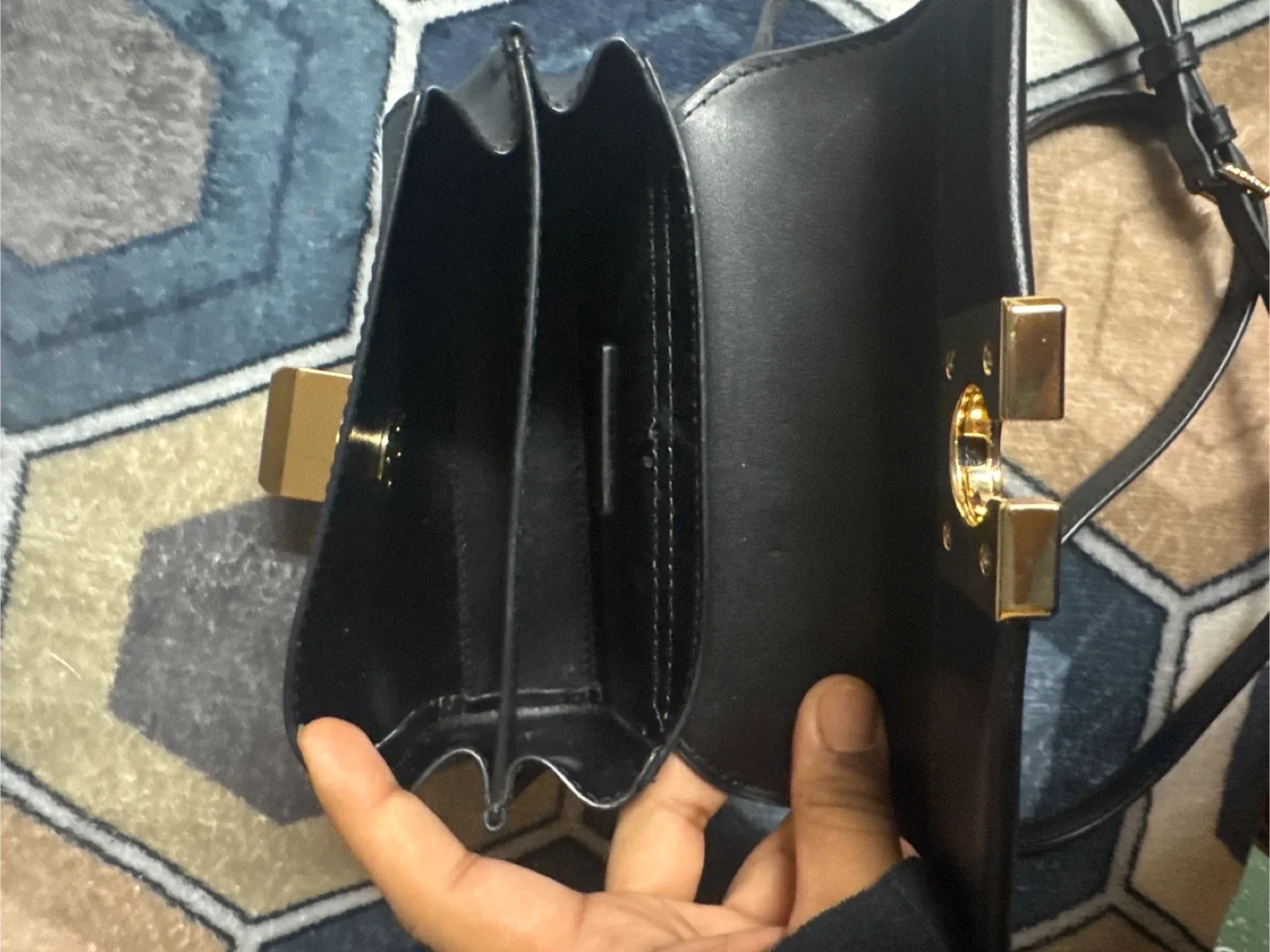 Michael Kors Black Leather Crossbody Bag image indicator(4)