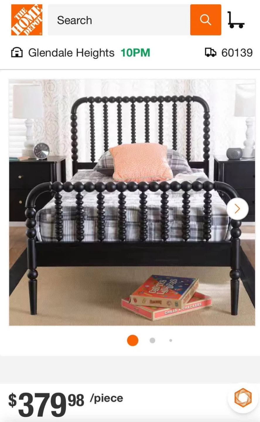 New Black Solid Wood Full Size Platform Bed - photo 4