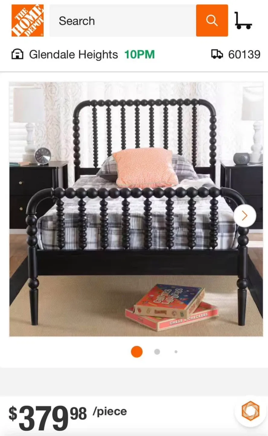 New Black Solid Wood Full Size Platform Bed image indicator(4)