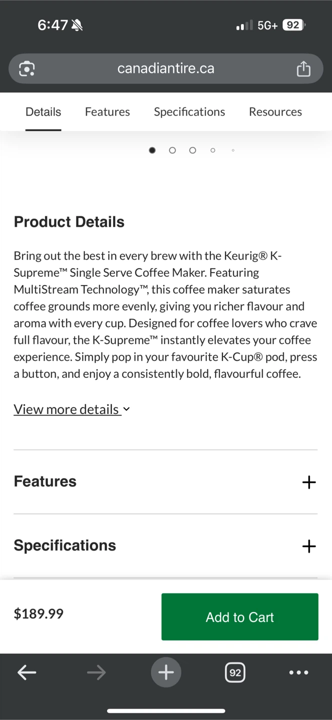 Keurig K-Supreme Single Serve Coffee Maker - Black - photo 4