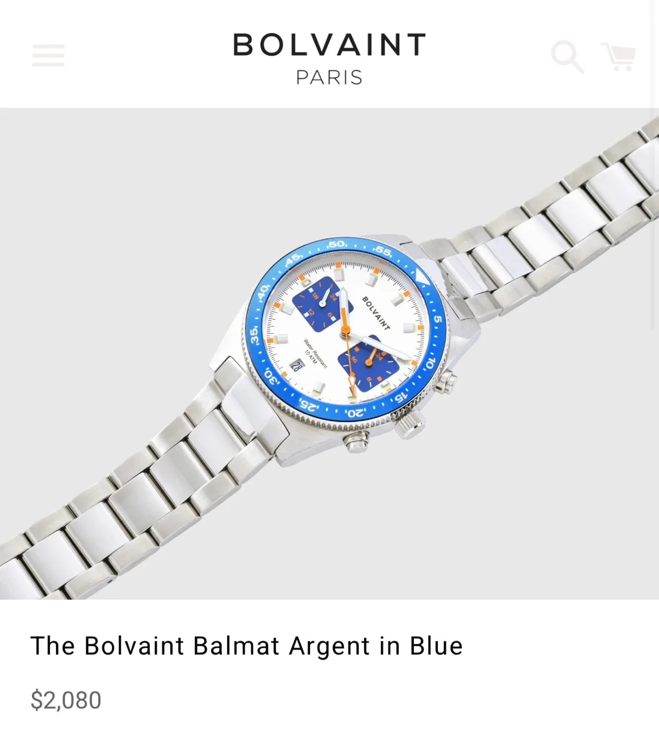 Bolvaint Balmat Argent in Blue Watch image indicator(3)