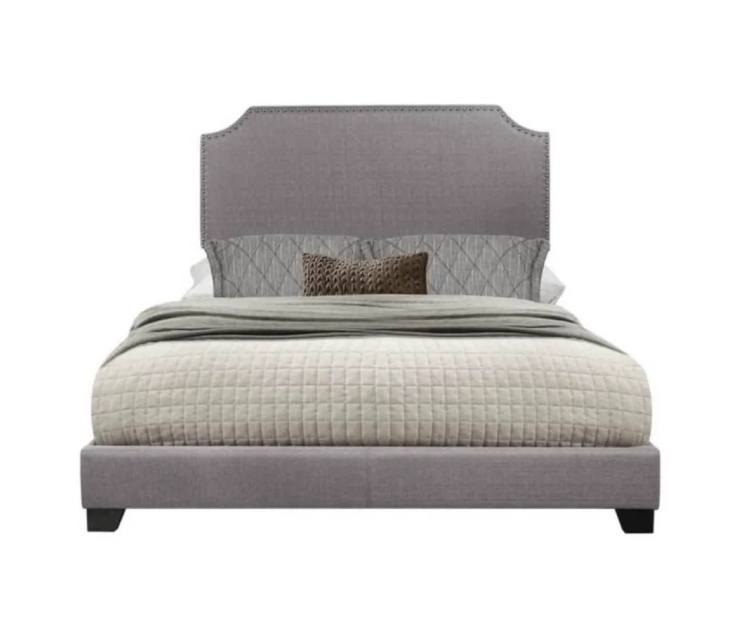 New Queen Size Light Gray Upholstered Bed image indicator(2)