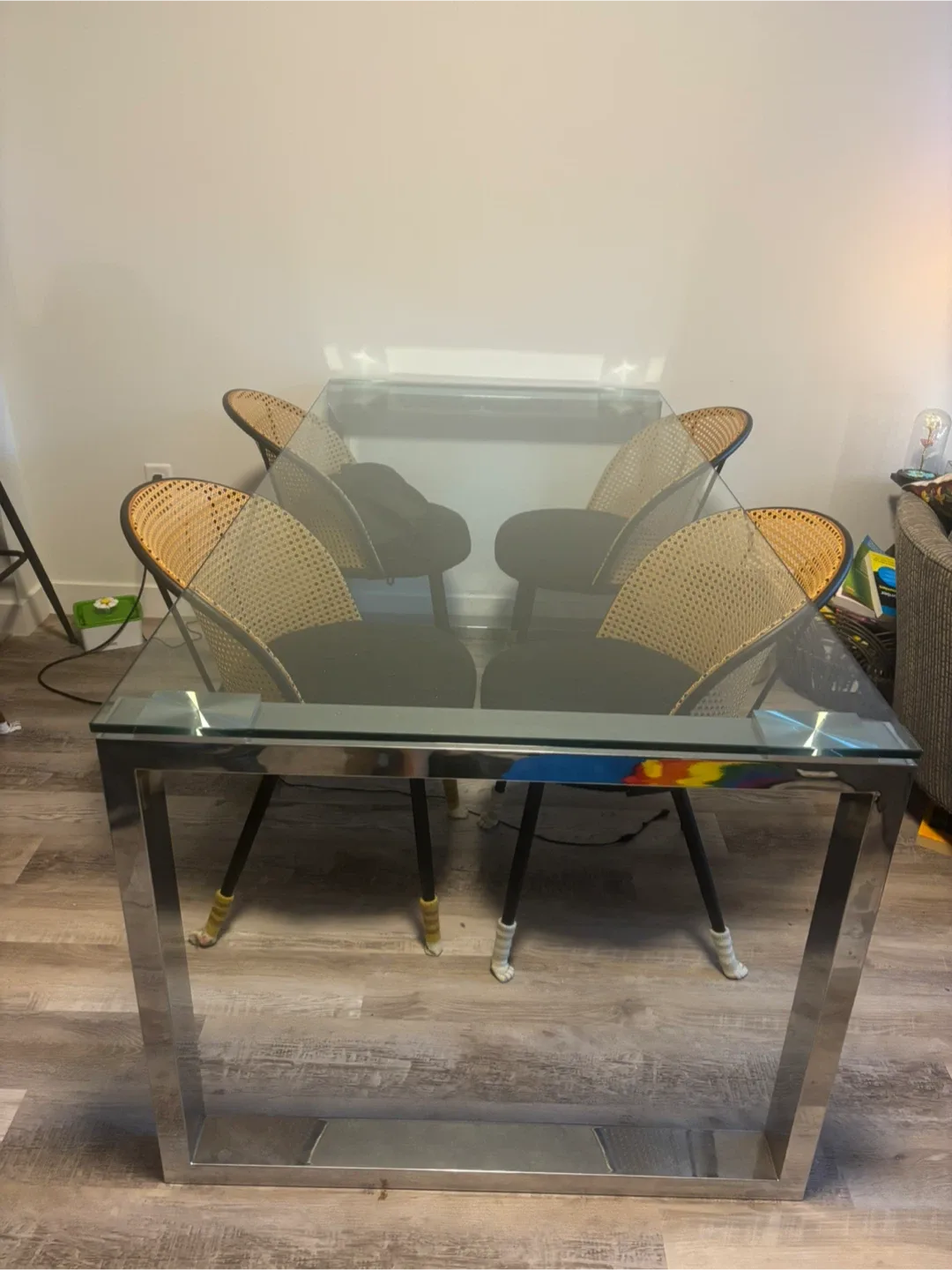 Glass & Chrome Dining Table – 71” Modern 6-Seater image indicator(2)