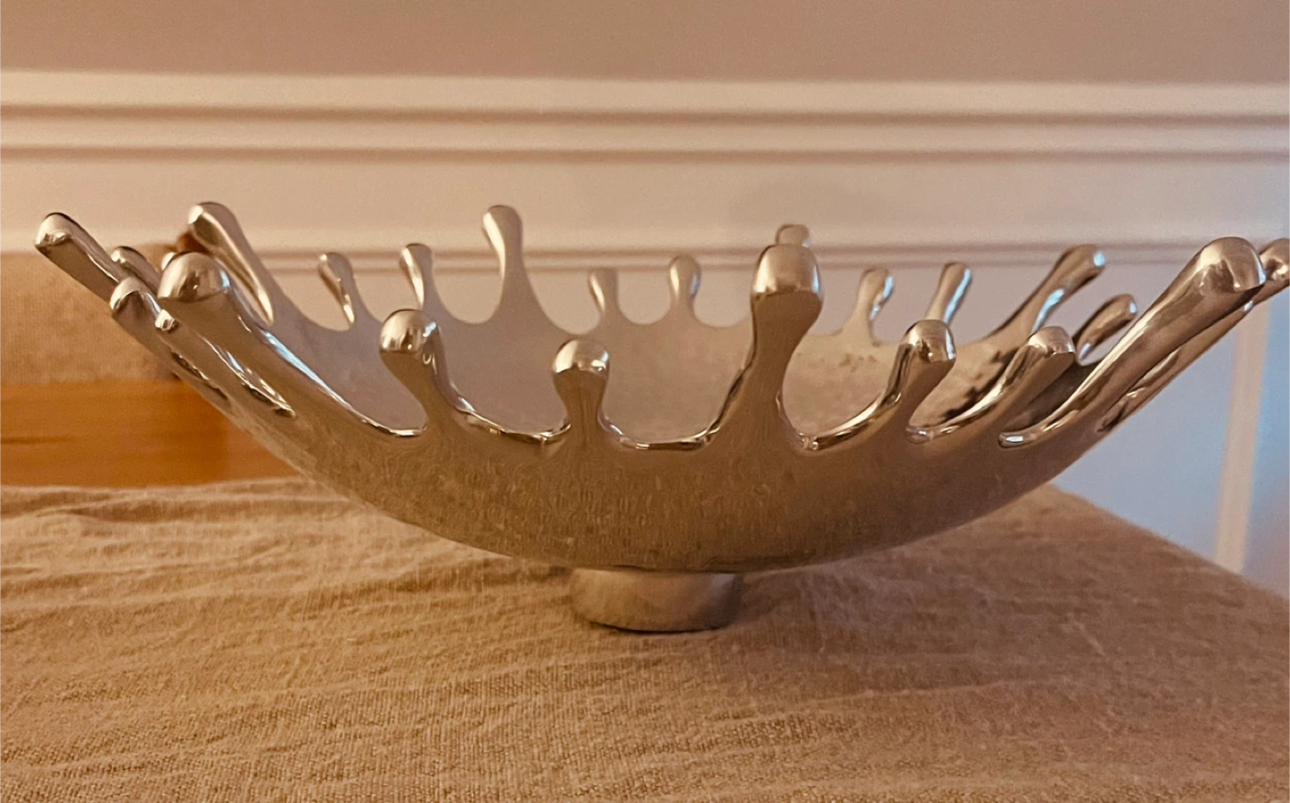 3 Decorative Hammered Silver Splash Bowl - photo 5