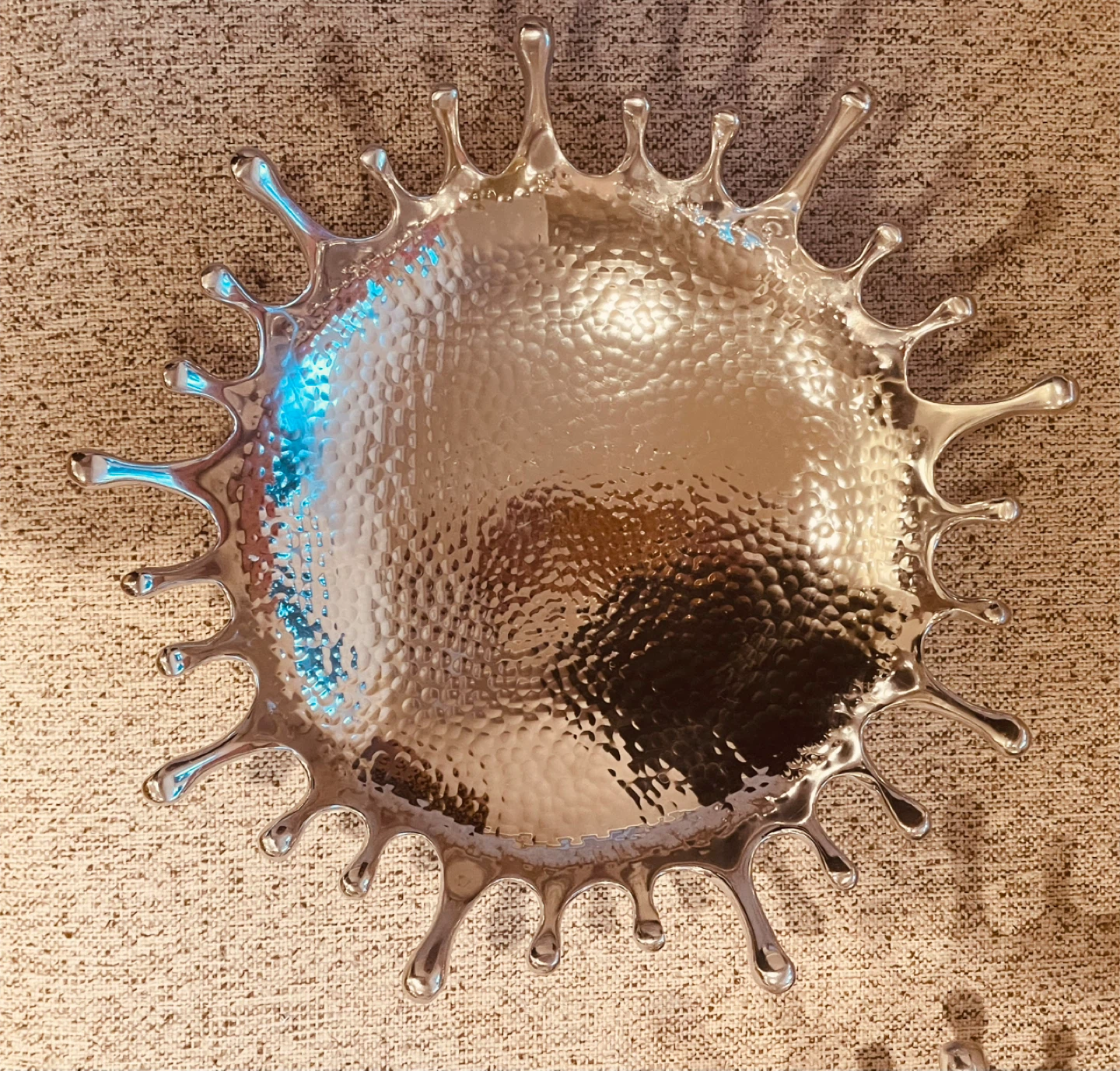 3 Decorative Hammered Silver Splash Bowl - photo 3