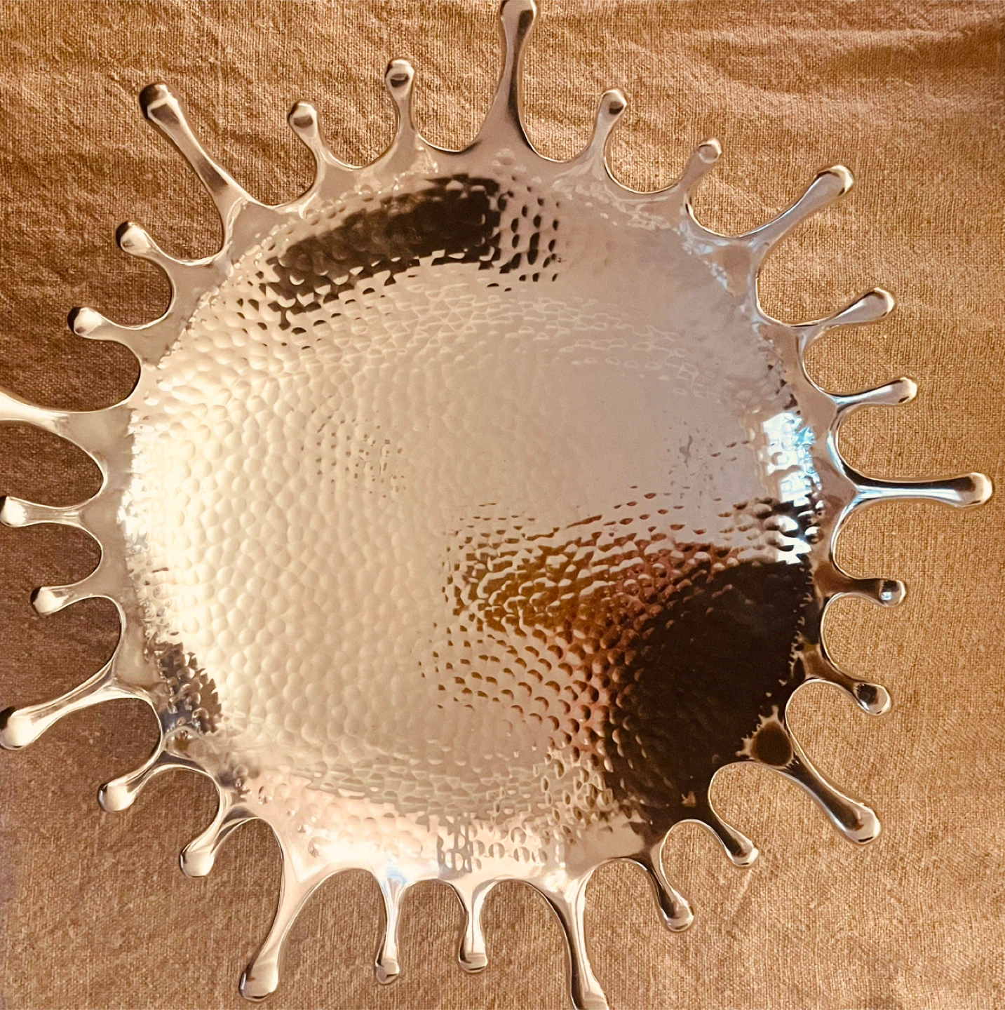 3 Decorative Hammered Silver Splash Bowl - photo 4